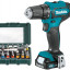 Аккумуляторная дрель-шуруповерт MAKITA DF333DWAE + набор бит