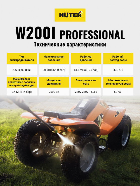 Мойка Huter W200i PROFESSIONAL