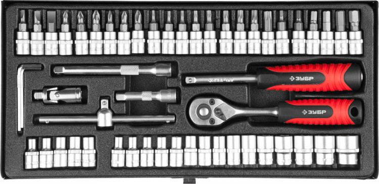 Набор инструментов торцевые головки и биты ЗУБР 27640-H53
