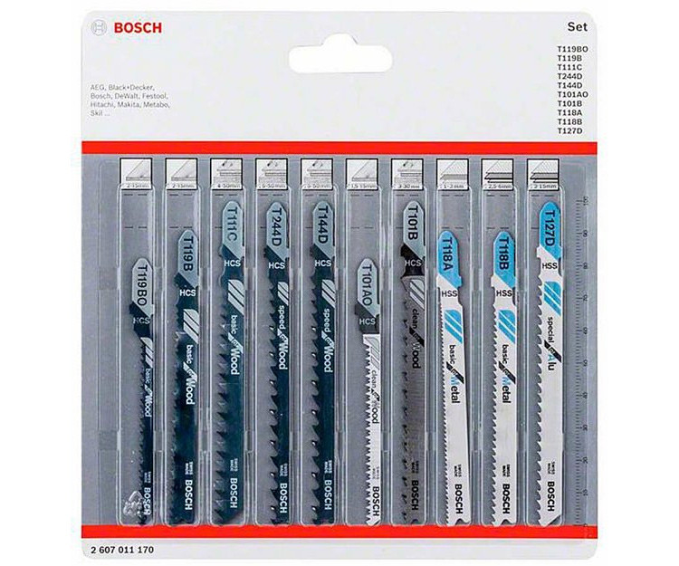 Набор пилок Bosch Wood&Metal, 10 шт.