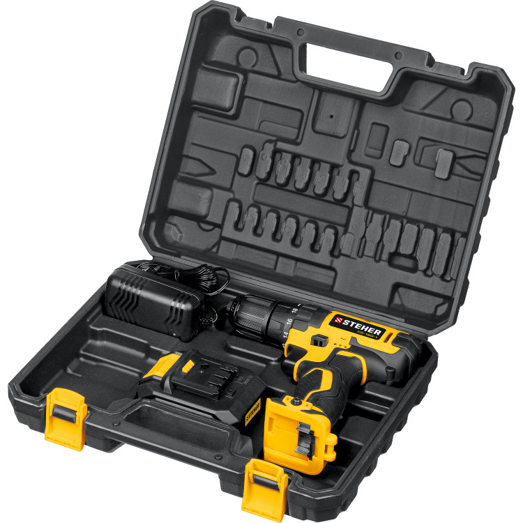 Аккумуляторная дрель шуруповерт STEHER CD-160-1