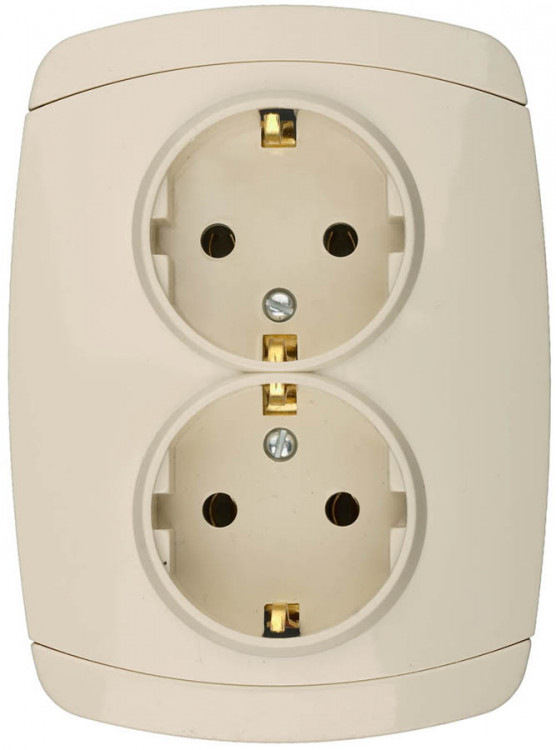 Двойная розетка с заземлением СВЕТОЗАР CITY LIGHT LIGHT SV-54207-B