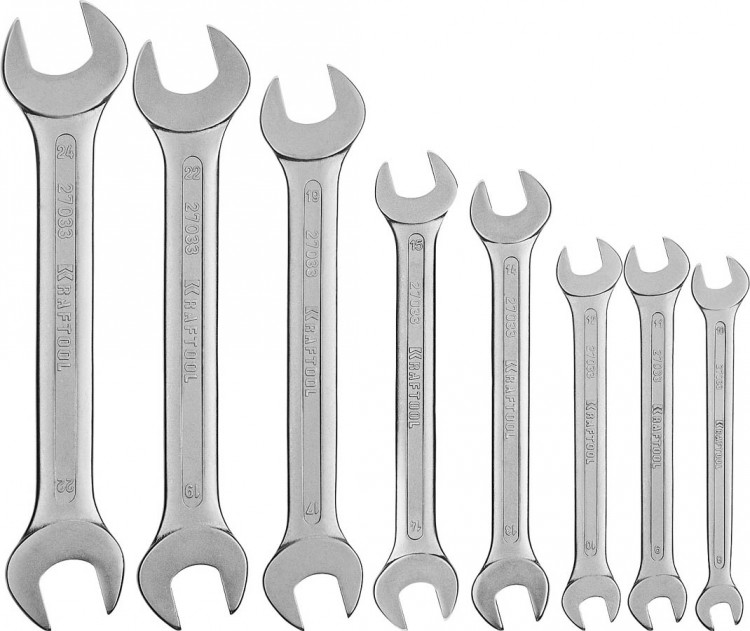 Набор рожковых гаечных ключей KRAFTOOL 27033-H8C