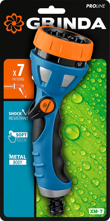 Пистолет поливочный металлический с TPR PROLine XM-7 GRINDA 429150