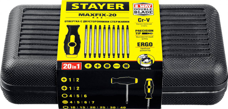 Отвертка с двусторонними стержнями STAYER 2513