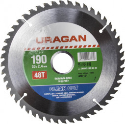 Пильный диск по дереву URAGAN 36802-190-30-48