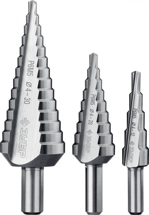 Ступенчатое сверло по металлу набор ЗУБР 29670-4-30-H3_z01