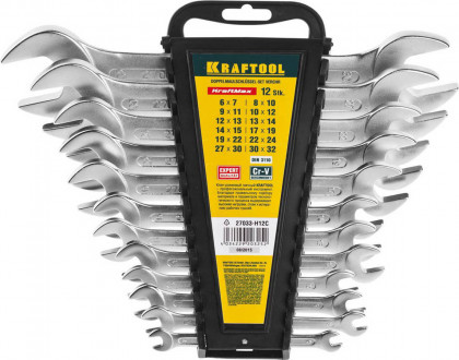 Набор рожковых гаечных ключей KRAFTOOL 27033-H12C