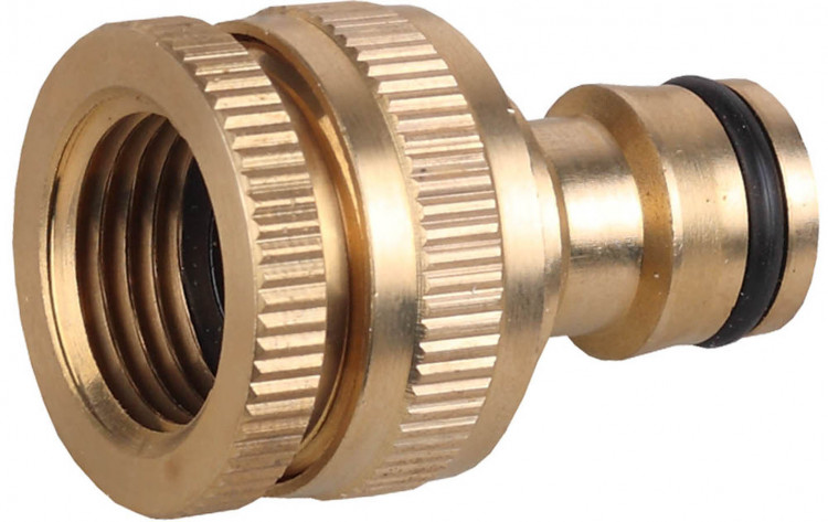 Адаптер Grinda 8-426105_z01 применяется в качестве переходника между соединителем и водопроводной трубой или краном с внешней резьбой 1/2”