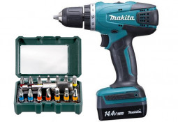 Аккумуляторная дрель-шуруповерт MAKITA DF347DWE + набор бит