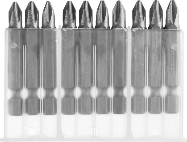 Профессиональные биты MIRAX 26253-2-50-10 изготовлены из высококачественной легированной стали и имеют точную геометрию шлицов