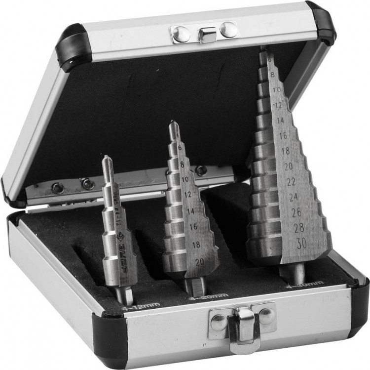 Ступенчатое сверло по металлу набор ЗУБР 29670-4-30-H3