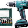 Аккумуляторная дрель-шуруповерт MAKITA DF457DWE + набор бит
