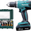 Аккумуляторная дрель-шуруповерт MAKITA DF457DWE + набор бит