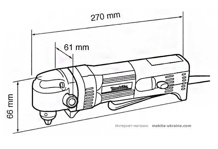 Угловая дрель MAKITA DA3010F