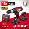 Аккумуляторная дрель шуруповерт ЗУБР ДШУ-185-22