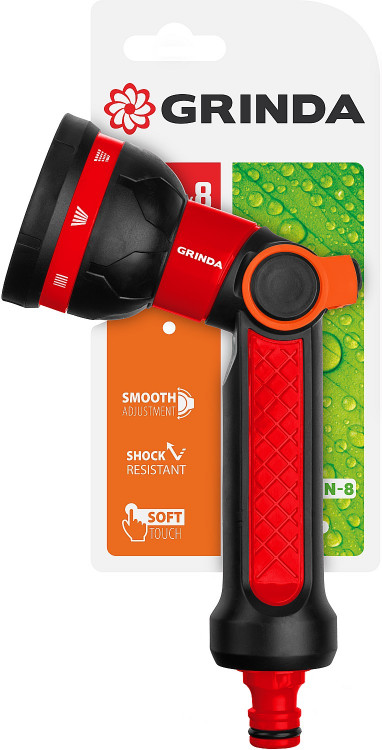 Пистолет поливочный двухкомпонентный с регулятором напора N-8 GRINDA 8-427188