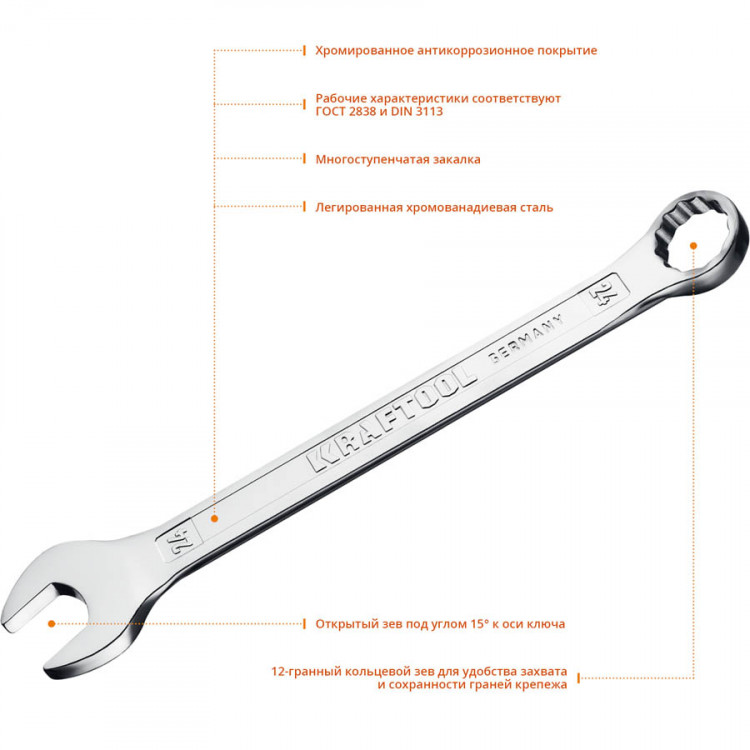 Комбинированный гаечный ключ KRAFTOOL 27079-24_z01