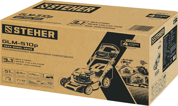 Газонокосилка бензиновая STEHER GLM-510p