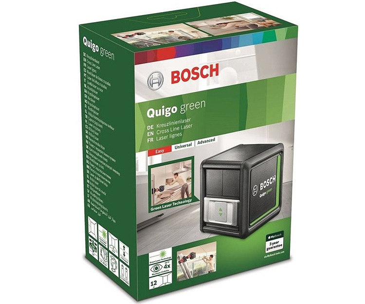 Линейный лазерный нивелир BOSCH Quigo Green + штатив