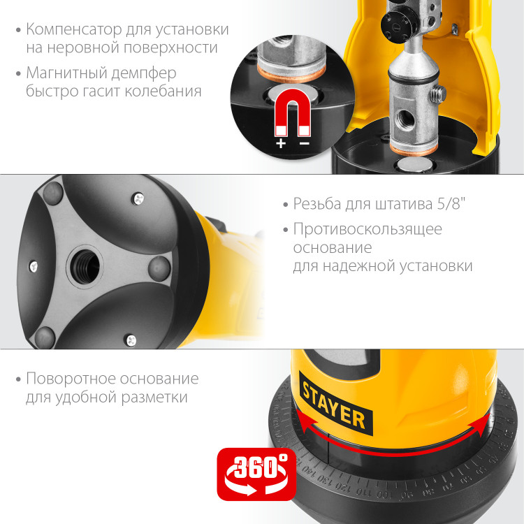 Лазерный уровень построитель плоскостей STAYER 34960-H2