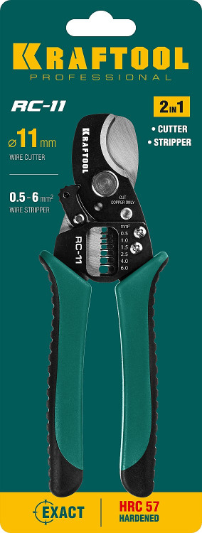 Кабелерез со съемником изоляции KRAFTOOL RC-11 22696-2