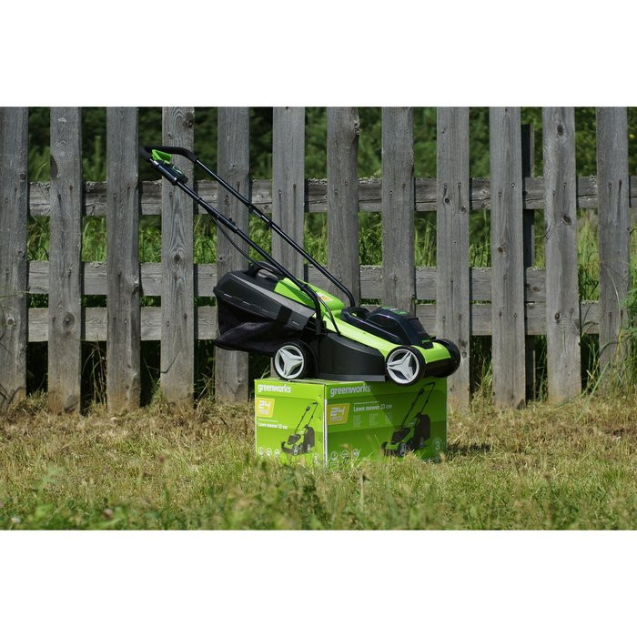 Газонокосилка аккумуляторная Greenworks G24LM33K2, 24V, 33 см, c АКБ 2АЧ и ЗУ