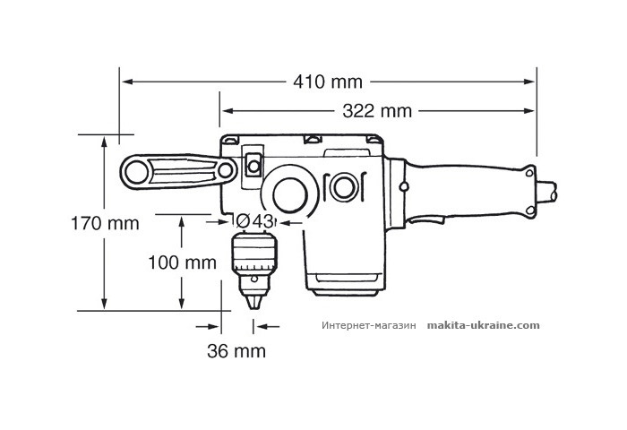 Угловая дрель MAKITA DA6301