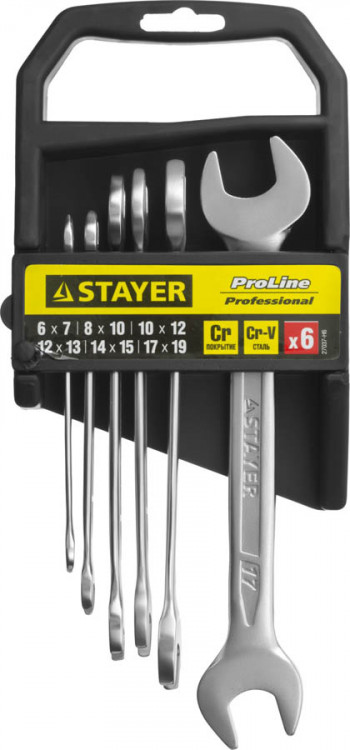 Набор ключей гаечных рожковых STAYER 27037-H6