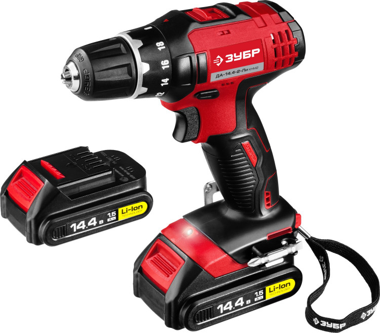 Аккумуляторная дрель шуруповерт ЗУБР ДА-14.4-2-Ли КНМ2