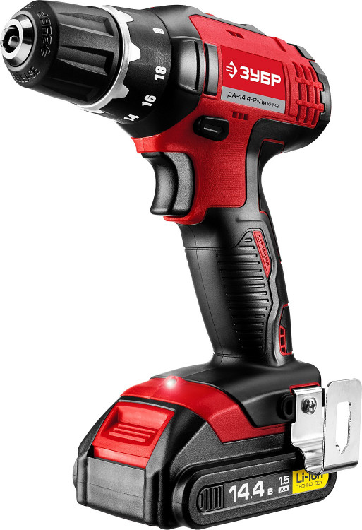Аккумуляторная дрель шуруповерт ЗУБР ДА-14.4-2-Ли КНМ2