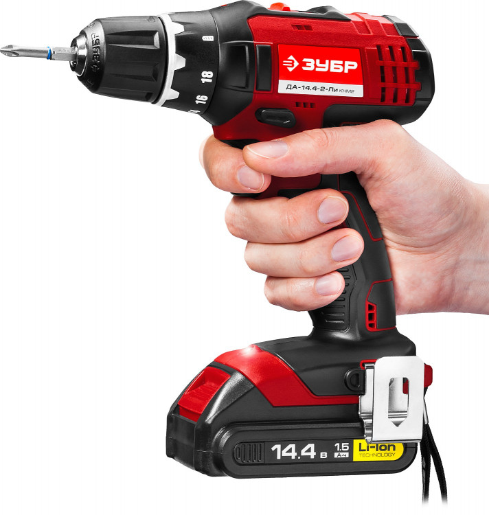 Аккумуляторная дрель шуруповерт ЗУБР ДА-14.4-2-Ли КНМ2