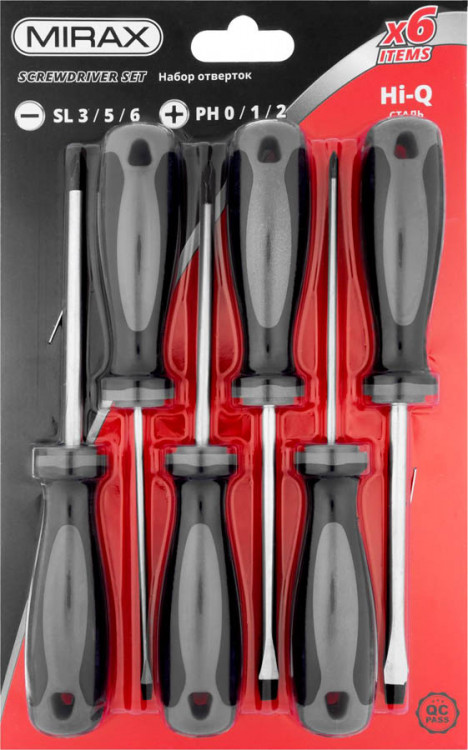Набор отверток с закаленным стержнем MIRAX 25186