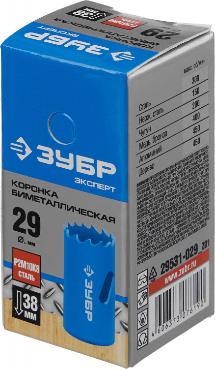 Буровая коронка биметаллическая ЗУБР 29531-029_z01