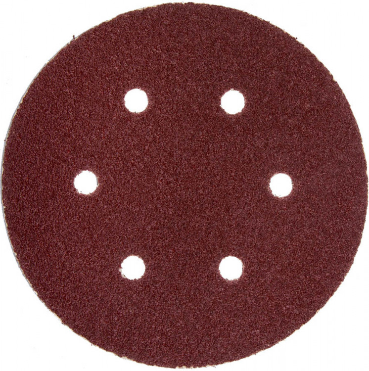 Круги шлифовальные на липучке из абразивной бумаги 150 мм ЗУБР 6 отв. Р80
