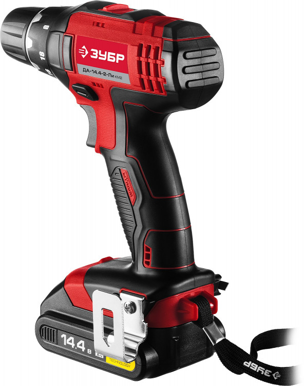 Аккумуляторная дрель шуруповерт ЗУБР ДА-14.4-2-Ли КМ2