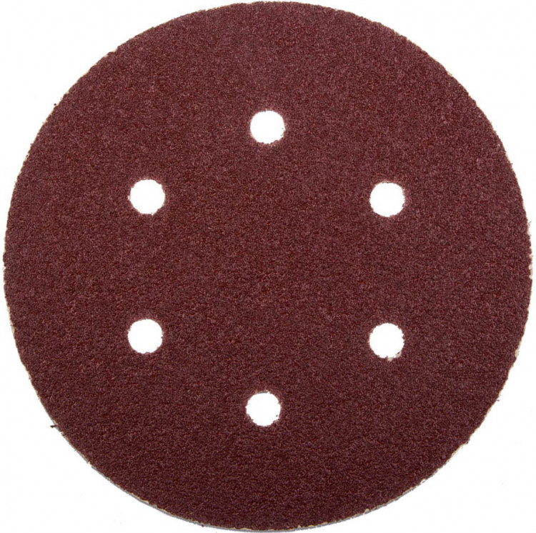 Круги шлифовальные на липучке из абразивной бумаги 150 мм ЗУБР 6 отв. Р60