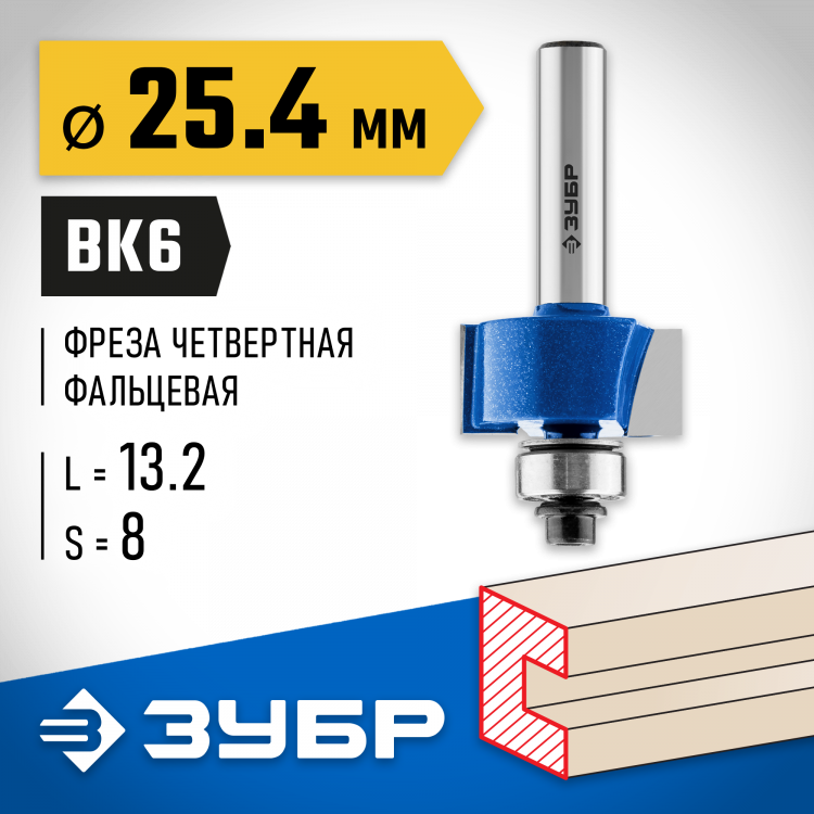 Фреза фальцевая ЗУБР 28758-25.4