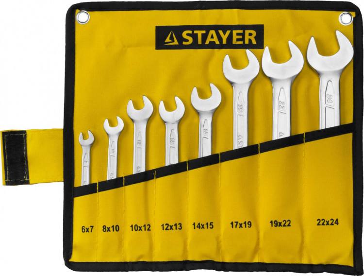 Набор ключей гаечных рожковых STAYER 27035-H8