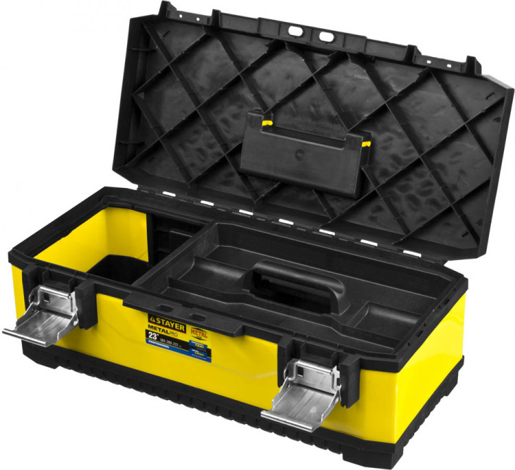 Ящик для инструмента STAYER 2-38011-21.5_z01 применяется для хранения инструментов и принадлежностей. Прочный металлический ящик позволяет организовать удобное и надежное хранение большого количества инструментов. Усиленный металлический корпус и надежные