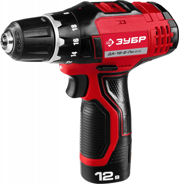 Аккумуляторная дрель шуруповерт ЗУБР ДА-12-2-Ли КМ3