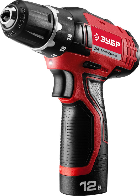 Аккумуляторная дрель шуруповерт ЗУБР ДА-12-2-Ли КМ3
