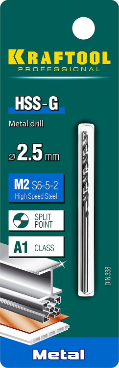 Сверло KRAFTOOL 29651-2.5