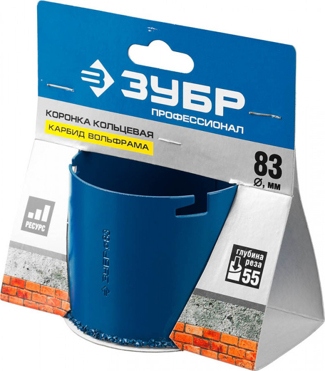 Кольцевая буровая коронка с твердосплавным напылением ЗУБР 33350-83_z01