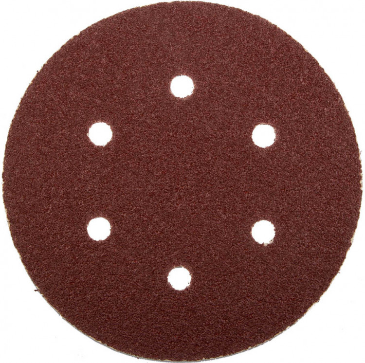 Круги шлифовальные на липучке из абразивной бумаги 150 мм ЗУБР 6 отв. Р40
