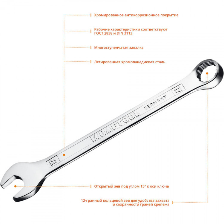 Комбинированный гаечный ключ KRAFTOOL 27079-17_z01