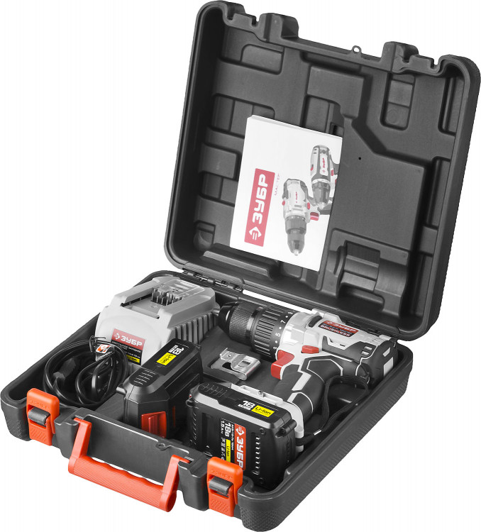 Аккумуляторная дрель шуруповерт ЗУБР ДАИ-18-2-Ли КНМ4