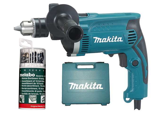 Ударная дрель MAKITA HP1630K + набор сверл