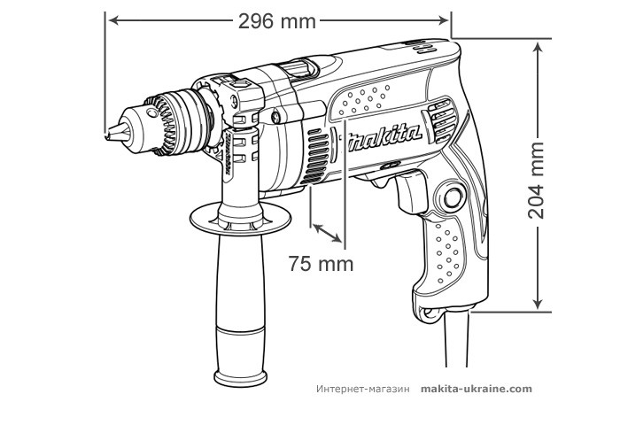 Ударная дрель MAKITA HP1630K + набор сверл