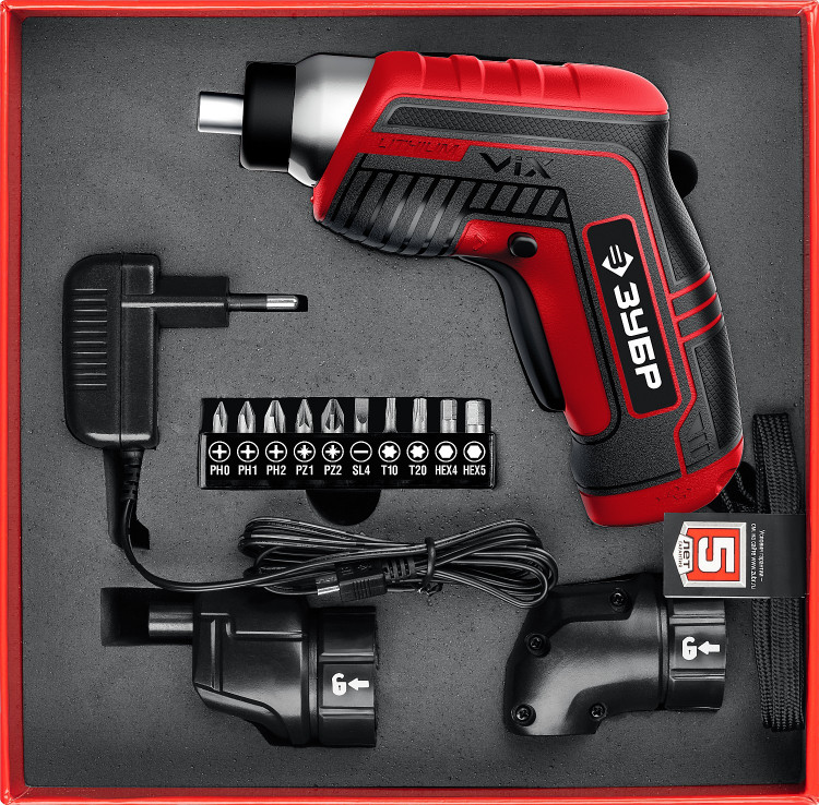 Отвертка аккумуляторная ЗУБР ЗО-Е-3.6 ЛиМ2